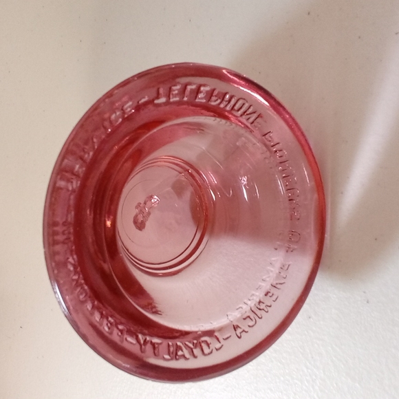 Rare Vintage Rose Glass Bell Telephone of America Paperweight - Picture 3 of 6
